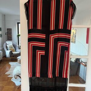 Black and Orange Sleeveless Sheath Dress for Cocktail